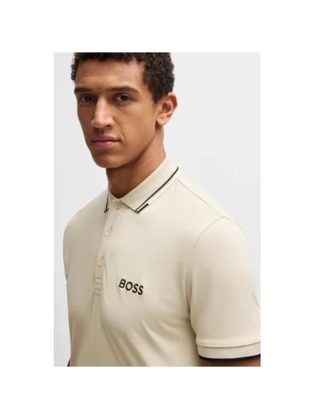 Koszulka polo Boss Green beżowa