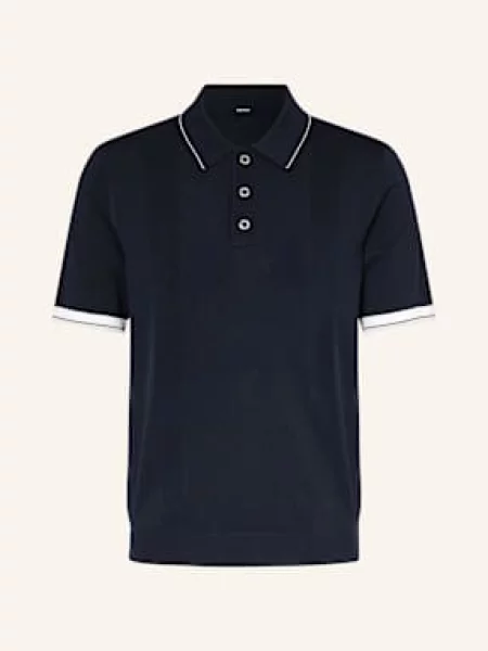 Reiss Úpletová Polokošile Portman tmavě modrá