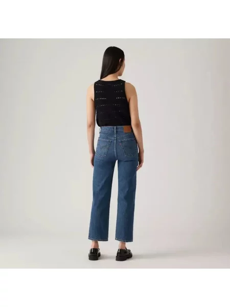 Kostka szerokie proste jeansy Levi's niebieskie