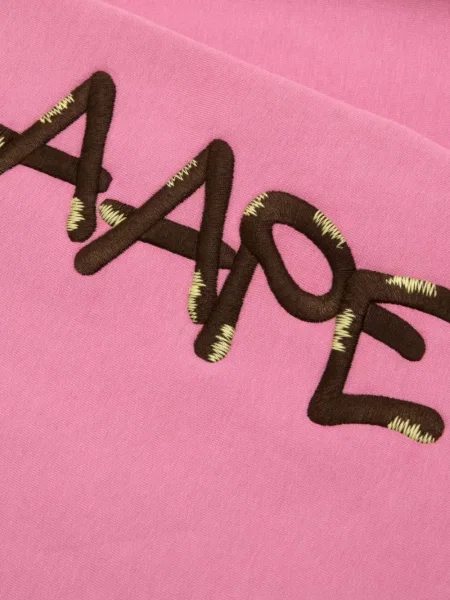 Hanorac cu glugă Aape By A Bathing Ape cu broderie roz