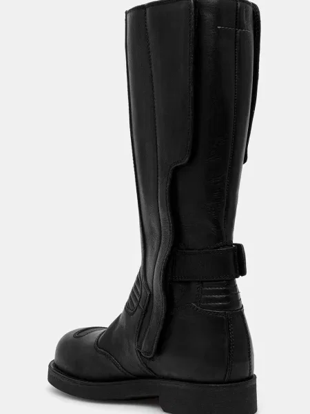 Maison Margiela ghete de piele cu plat negru