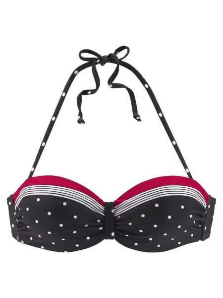 LASCANA Sutien costum de baie Monroe roz / negru alb