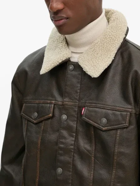 Kožne prugaste traperice Levi's® plava