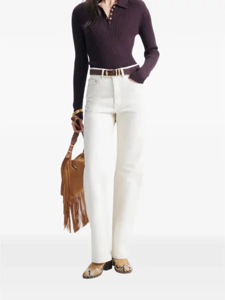 Lung tricou polo Vanessa Bruno tricotate maro