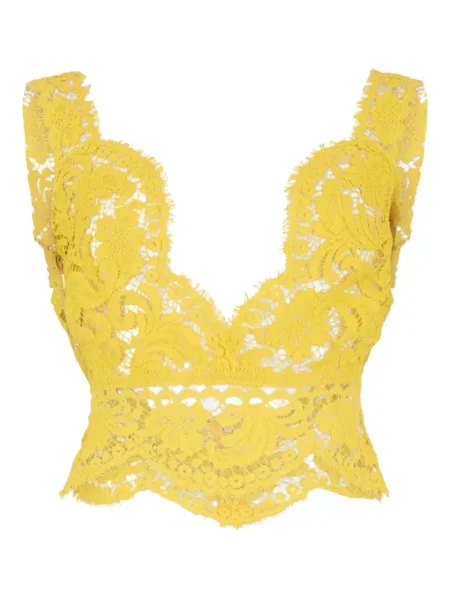 Top Dsquared2 din dantelă galben