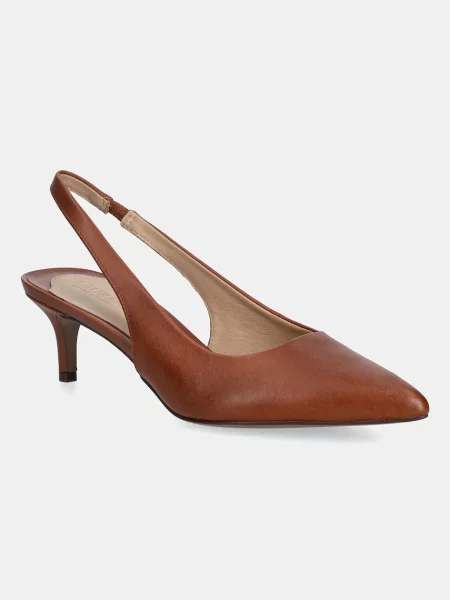 Pantofi cu toc Lauren Ralph Lauren din piele maro