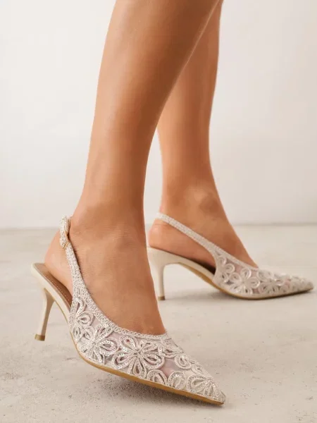 Pantofi stiletto Eunoite bej