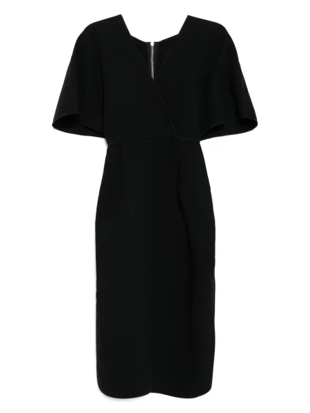 Rochie mini Maticevski cu decolteu în V cu mâneci scurte scurtă negru