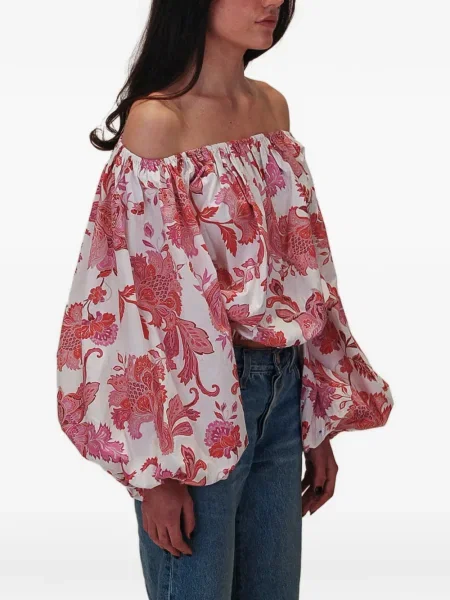 Rochie mini Azeeza cu model paisley de costum alb