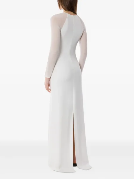 Rochie Alberta Ferretti din satin de costum alb