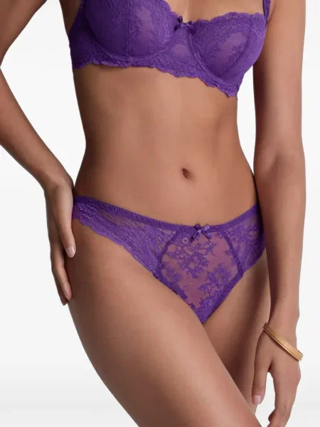 Chiloți tanga Aubade din dantelă violet