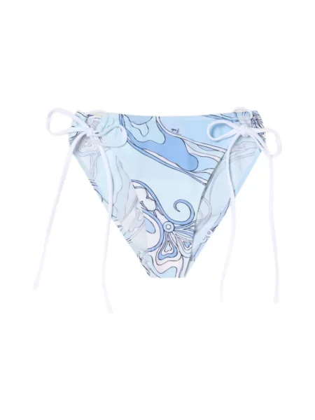 Lniane bikini Pucci z nadrukiem niebieskie