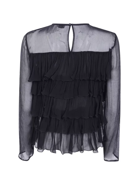 Bluză Elisabetta Franchi cu volane negru