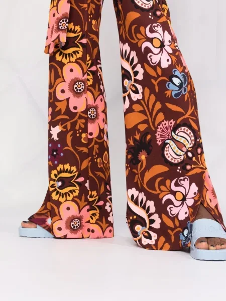 Cu centură pantaloni La Doublej cu model floral evazate