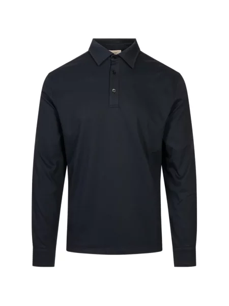 Lung tricou polo Agnona albastru