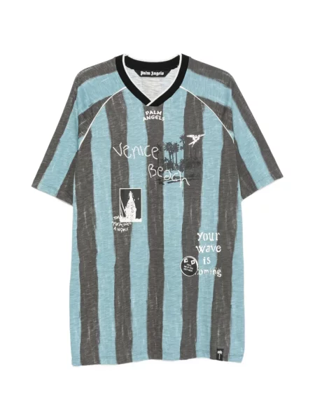 Tricou Palm Angels cu imagine albastru