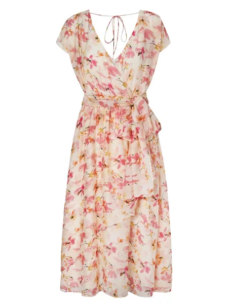 TATUUM Rochie de vară Salinna galben pastel / roz pitaya / lână alb