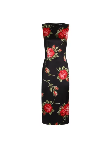 Sukienka ołówkowa Dolce And Gabbana z nadrukiem czarna