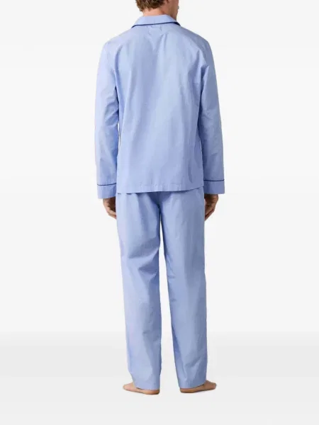 Pijamale Hackett London cu broderie albastru