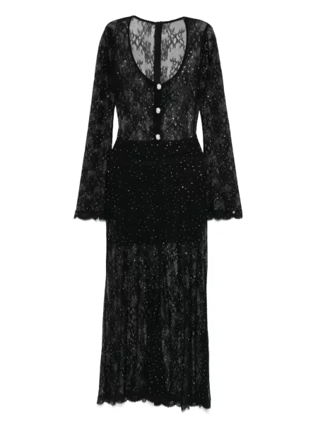 Rochie Nissa din dantelă de costum negru
