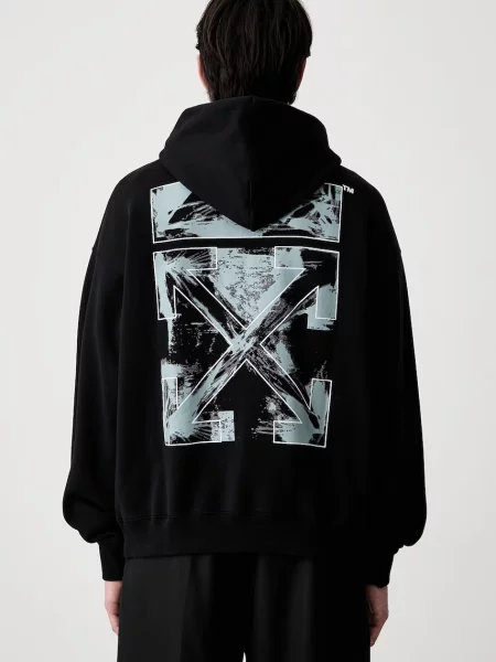 Off-White Rubbed Paint Arrows hanorac cu glugă din pentru bărbați alb