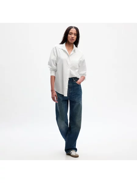 Košile GAP The Big Shirt Optic White M bílá
