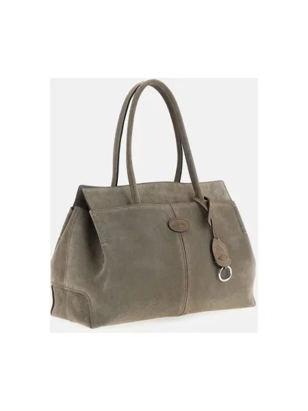 Shopperka Tod's zamszowa szara