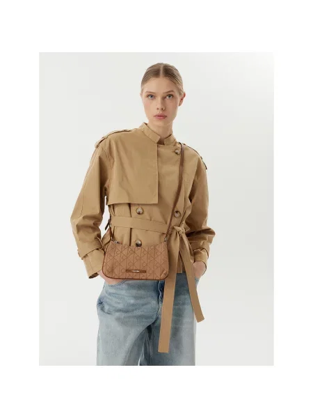 Calvin Klein Ročna torba Emblem Aop Rjava bež