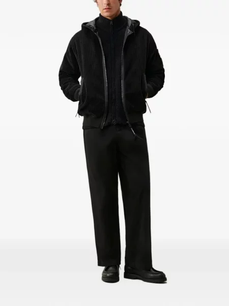 Hoodie C.p. Company κοτλέ με κουκούλα μαύρο
