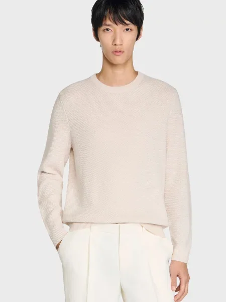 Шерстяной свитер Sandro белый