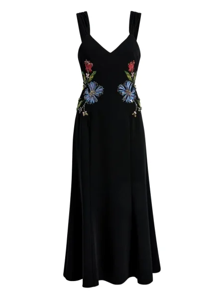 Rochie midi Cinq A Sept cu model floral până la genunchi de costum negru