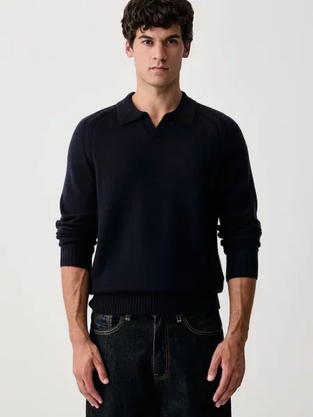 BOSS sweter kaszmirowy H-Fulvo granatowy