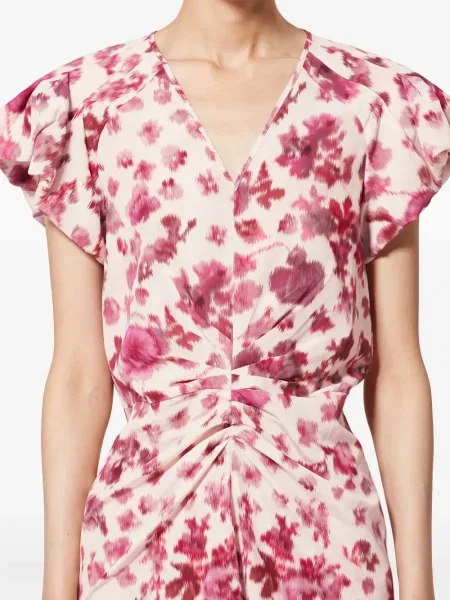 Rochie Isabel Marant cu model floral cu volane de costum