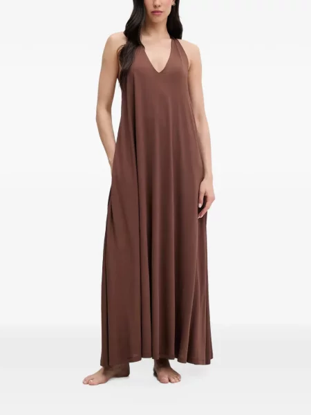 Rochie Liu Jo cu gât halter cu spatele deschis maro