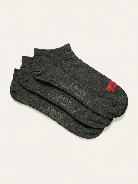 Levi's Къси чорапи 3 бройки сиво