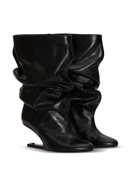 Bőr éksarkú bakancs Balmain fekete