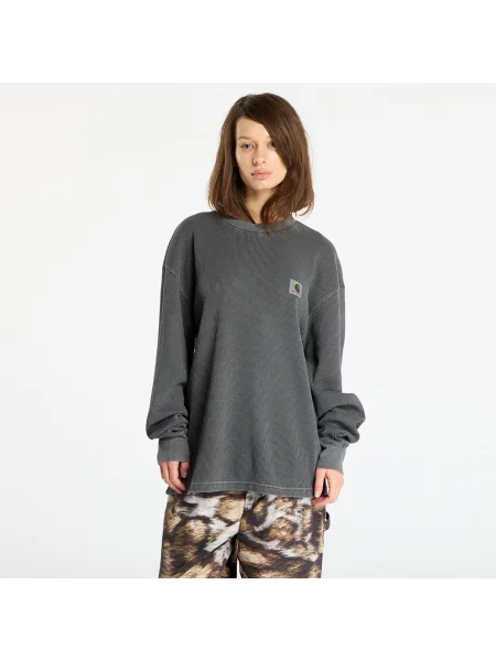Tričko Carhartt WIP L/S Vista Waffle T-Shirt UNISEX Black Garment Dyed M černé