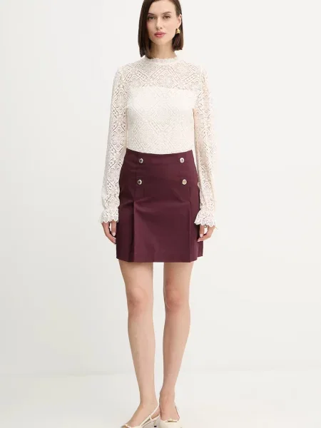 Спідниця Morgan mini розкльошена JPALE бордовий