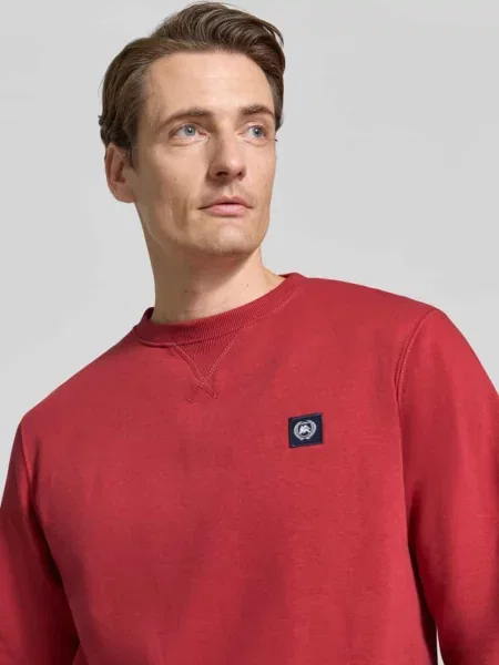 Bluza o kroju regular fit z mieszanki bawełny Lerros czerwona