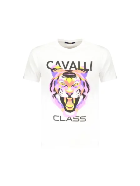Koszulka Cavalli Class z krótkim rękawem biała