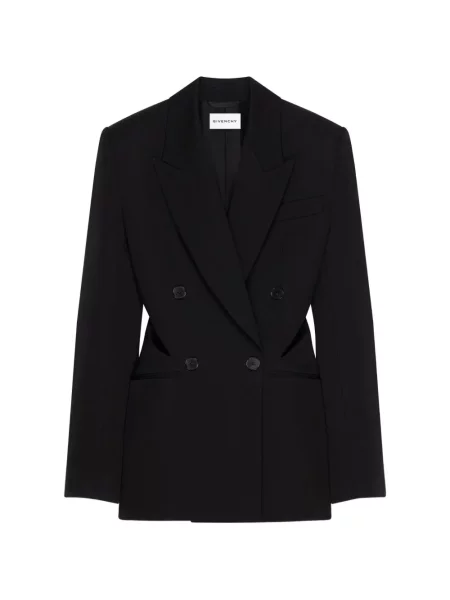 Geacă Givenchy de lână cu două rânduri de nasturi negru