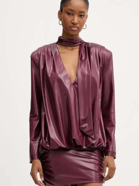 Haveone sukienka mini prosta bordowy