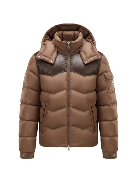 Geacă Moncler cu glugă maro