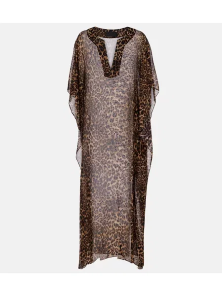 Rochie Nili Lotan de mătase cu imagine cu model leopard maro