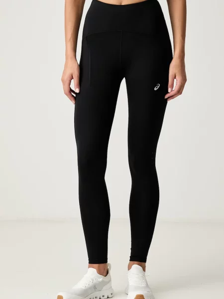 Pantaloni sport Asics cu talie înaltă negru