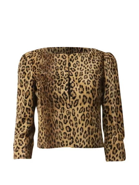 Leopardí oříznuté sako Milly s potiskem