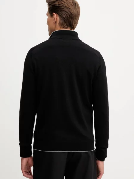 Férfi pulóver Aeronautica Militare Zip jet black. Méret: M fekete