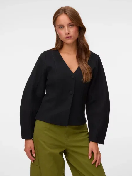 VERO MODA Geacă tricotată VMKLEO' negru