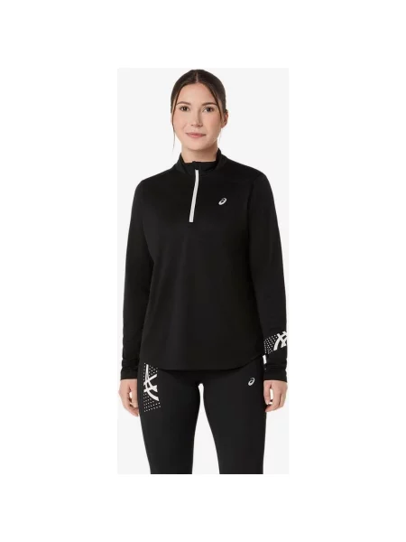 Koszulka z długim rękawem ASICS Icon Half Zip XS czarny