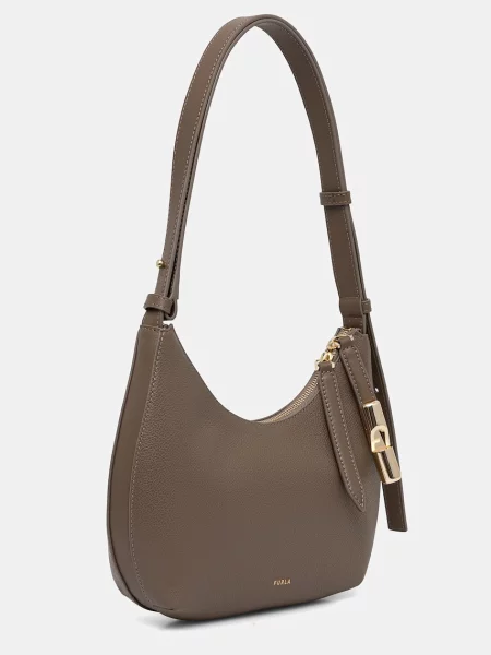 Ročna torba Furla Goccia S CN Temno siva bež